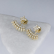 Пусеты из желтого золота с бриллиантами