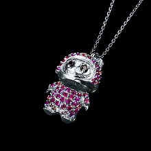 Подвеска из серебра с гранатами и рубинами и бриллиантами