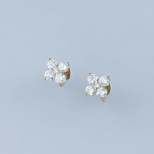 Пусеты из желтого золота c бриллиантами