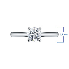 Классическое кольцо из белого золота с бриллиантом