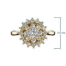 Кольцо из желтого золота c бриллиантами