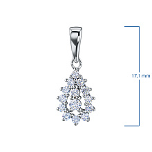 Подвеска из серебра c бриллиантами выращенными