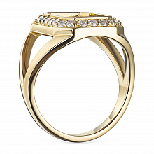 Кольцо из желтого золота с бриллиантами (изготовление)