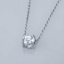 Подвеска из белого золота с бриллиантом выращенным