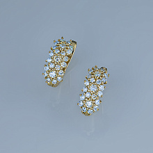 Серьги из желтого золота c бриллиантами