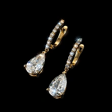 Серьги из желтого золота c бриллиантами