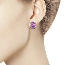 Серьги из белого золота с топазами и бриллиантами