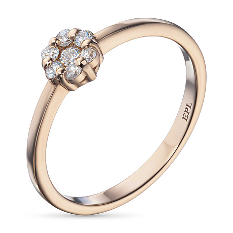 Кольцо из красного золота с бриллиантами