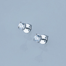 Пусеты из белого золота (изготовление) с бриллиантами