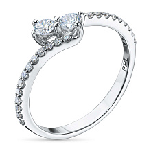 Кольцо из серебра c бриллиантами выращенными