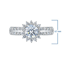 Классическое кольцо из белого золота c бриллиантами