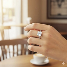 Кольцо из белого золота c бриллиантами