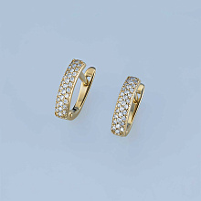 Серьги из желтого золота с бриллиантами