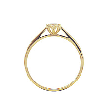 Классическое кольцо из желтого золота с бриллиантом