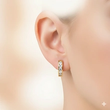 Серьги из желтого золота c бриллиантами