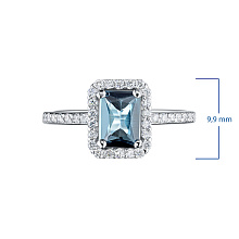 Кольцо из белого золота с топазом и бриллиантом (изготовление)