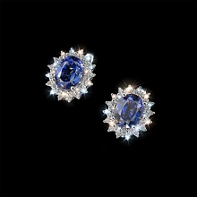 Серьги из белого золота с сапфирами и бриллиантами