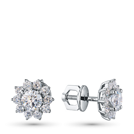 Пусеты из белого золота