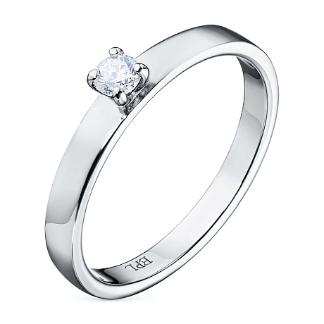 Помолвочное кольцо из белого золота с бриллиантом