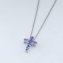 Подвеска из серебра с танзанитами (изготовление)