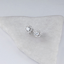 Пусеты из белого золота c бриллиантами