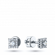 Пусеты из белого золота с бриллиантами (изготовление)