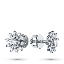 Пусеты из белого золота с бриллиантами