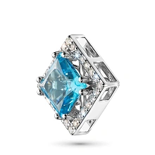 Подвеска из белого золота с топазом и бриллиантами выращенными