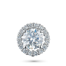 Классическая подвеска из белого золота c бриллиантами выращенными