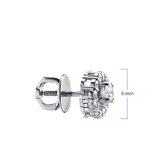 Пусеты из белого золота с бриллиантами (изготовление)