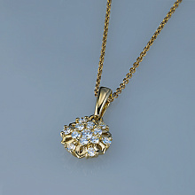 Подвеска из желтого золота c бриллиантами