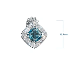 Пусеты из серебра с топазами и бриллиантами