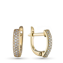 Серьги из желтого золота с бриллиантами