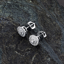 Пусеты из белого золота с бриллиантами (изготовление)