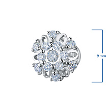 Пусеты из серебра c бриллиантами выращенными