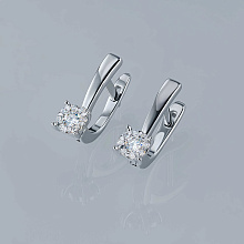 Серьги из серебра c бриллиантами