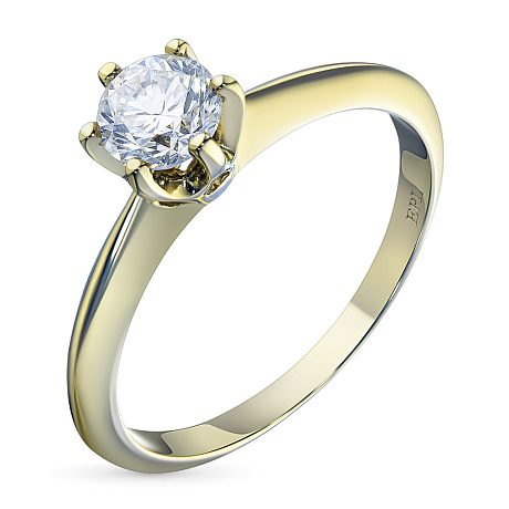 Кольцо из желтого золота с бриллиантом