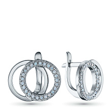 Серьги из белого золота c бриллиантами