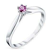 Помолвочное кольцо из серебра с гранатом