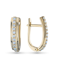 Серьги из желтого золота c бриллиантами