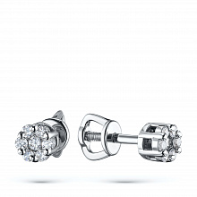 Пусеты из белого золота с бриллиантами (изготовление)