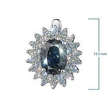 Серьги из белого золота с сапфирами и бриллиантами