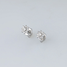 Пусеты из белого золота с бриллиантами (изготовление)