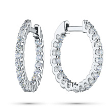 Серьги из белого золота c бриллиантами выращенными