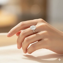 Помолвочное кольцо из белого золота (изготовление) с бриллиантом