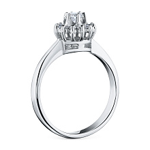 Классическое кольцо из белого золота с бриллиантами