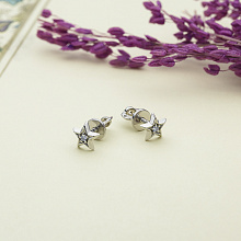 Пусеты из белого золота с бриллиантом (изготовление)