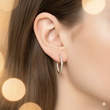 Серьги из желтого золота c бриллиантами