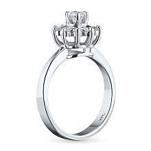 Классическое кольцо из белого золота с бриллиантами