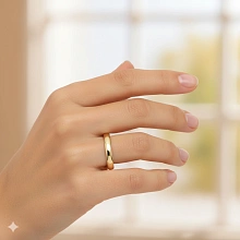 Гладкое кольцо из желтого золота